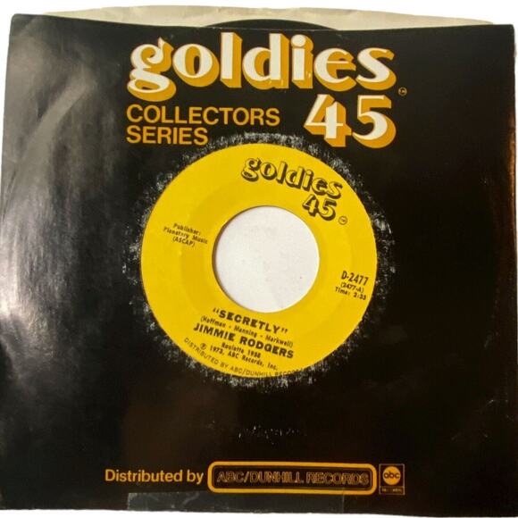 Jimmie Rodgers Secretly Make Me A Miracle Vinyl 1973 Goldies 45 Collector Series - Picture 1 of 8